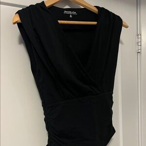 Abercrombie & Fitch Black Wrap Blouse